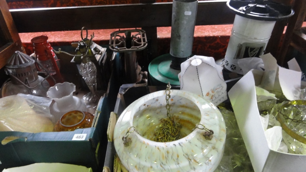 A quantity of miscellaneous lighters and heaters including a Beatrice heater/stove with enamelled