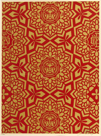 Shepard Fairey YIN YANG IN GOLD serigraph, signed and numbered 27/50 in pencil in the margin 1 sheet