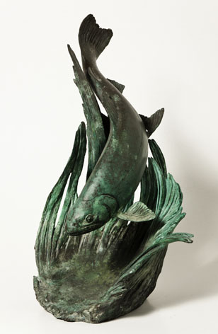 Lorne McKean TROUT SUNDIAL signed and numbered 4/25 bronze 1 height: 56cm surface dirt, oxidisation