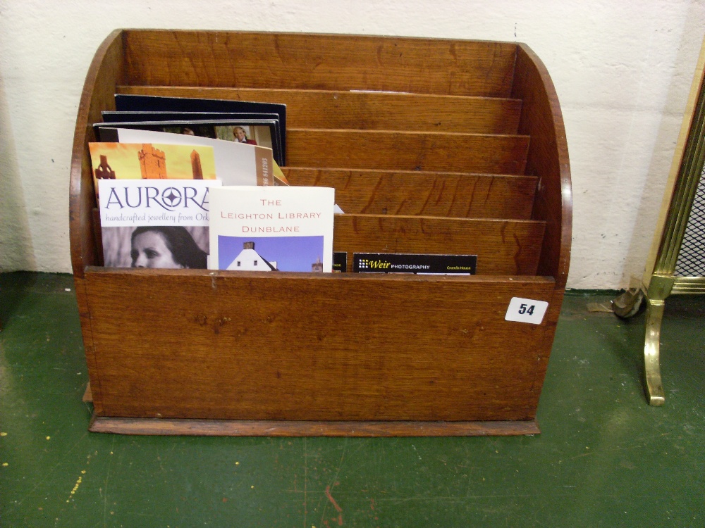 Oak stationery rack.