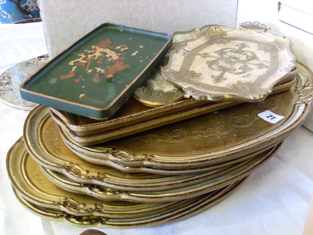 Collection of lacquer trays.