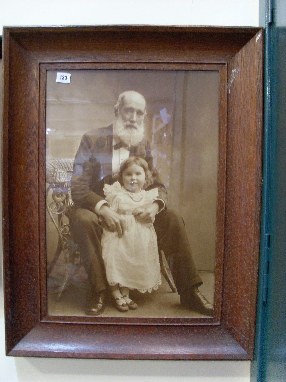 Victorian photograph of a gentleman and child by William J. Millrik of Paisley, 1899.