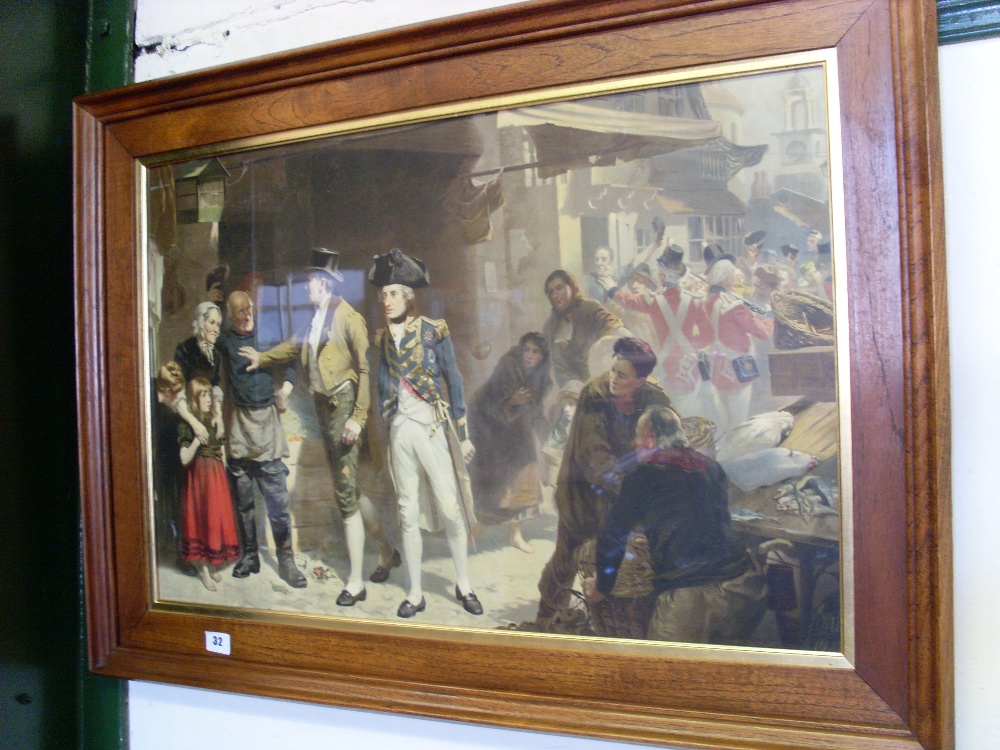 Overpainted print, `The Conscription`.