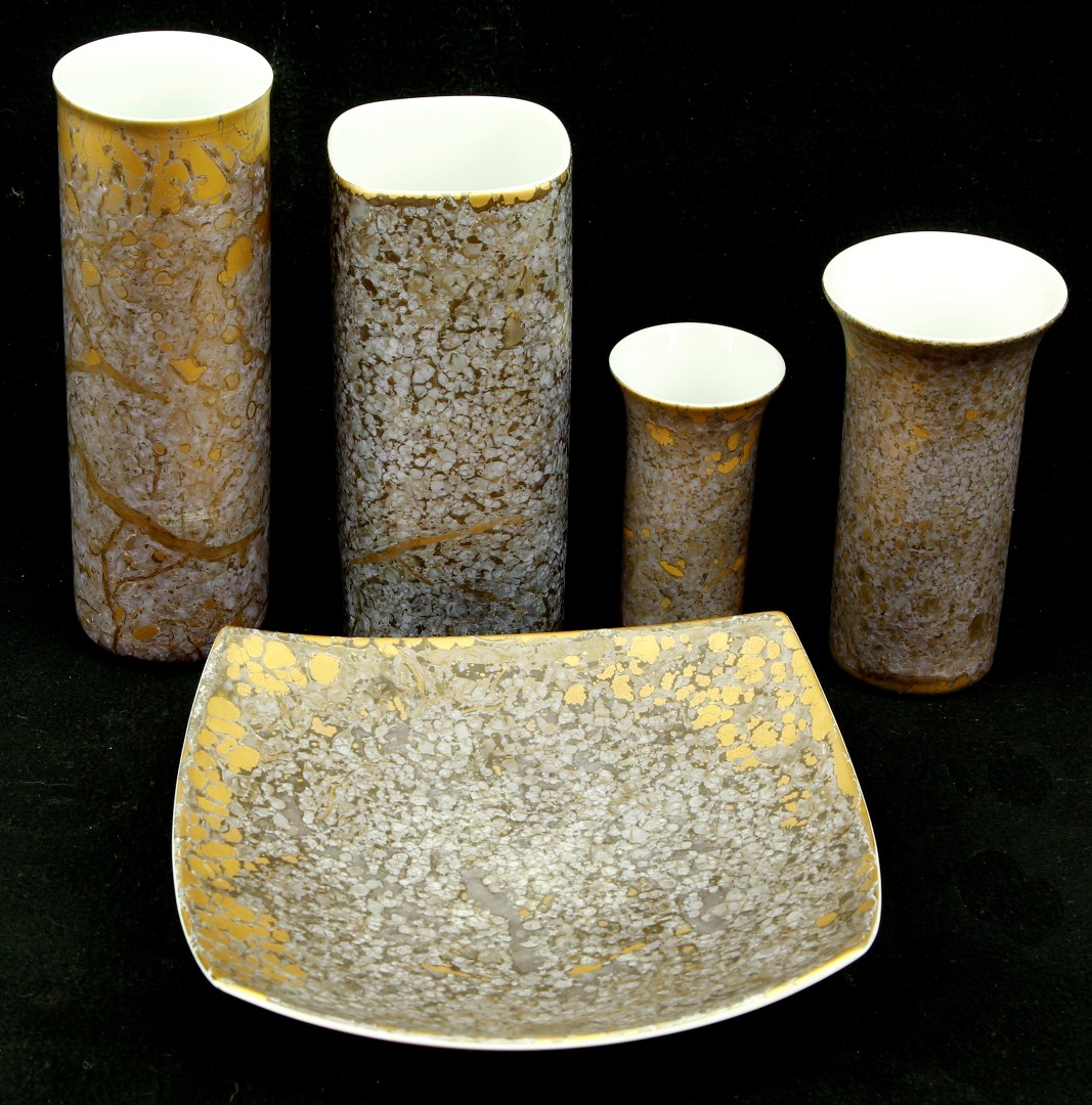 Five pieces of Rosenthal Studio Line decorated in the Handgemalt pattern, designed by H.Dresler,