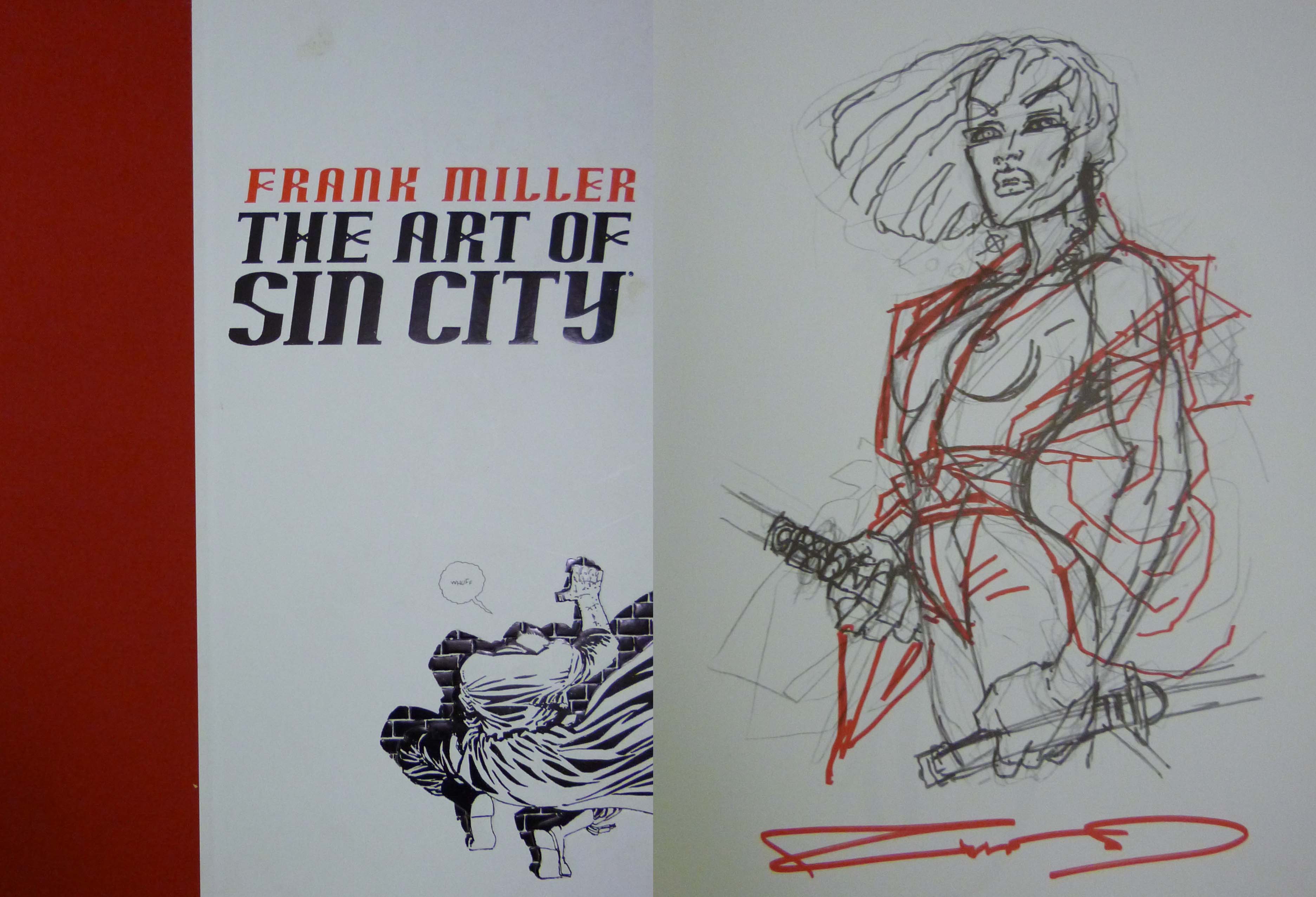 Miller (Frank) - 'The Art of Sin City', with pencil and felt tip drawing of a semi-clad young lady