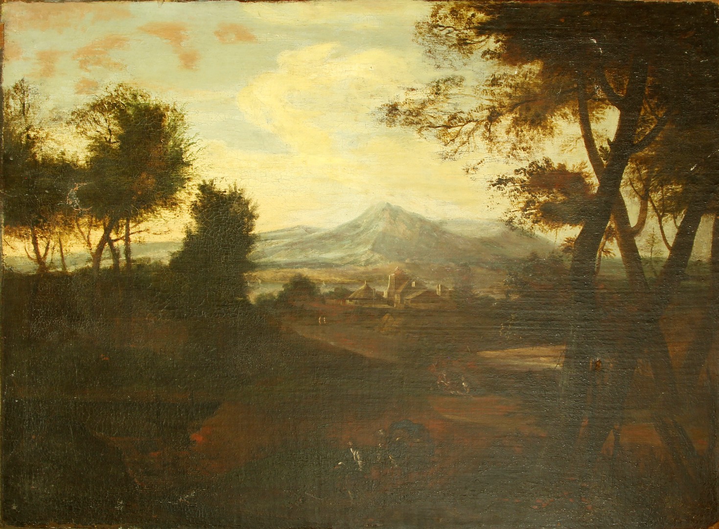 18th century school - 'Panoramic Landscape, possibly Auckland, New Zealand', oil on canvas, canvas