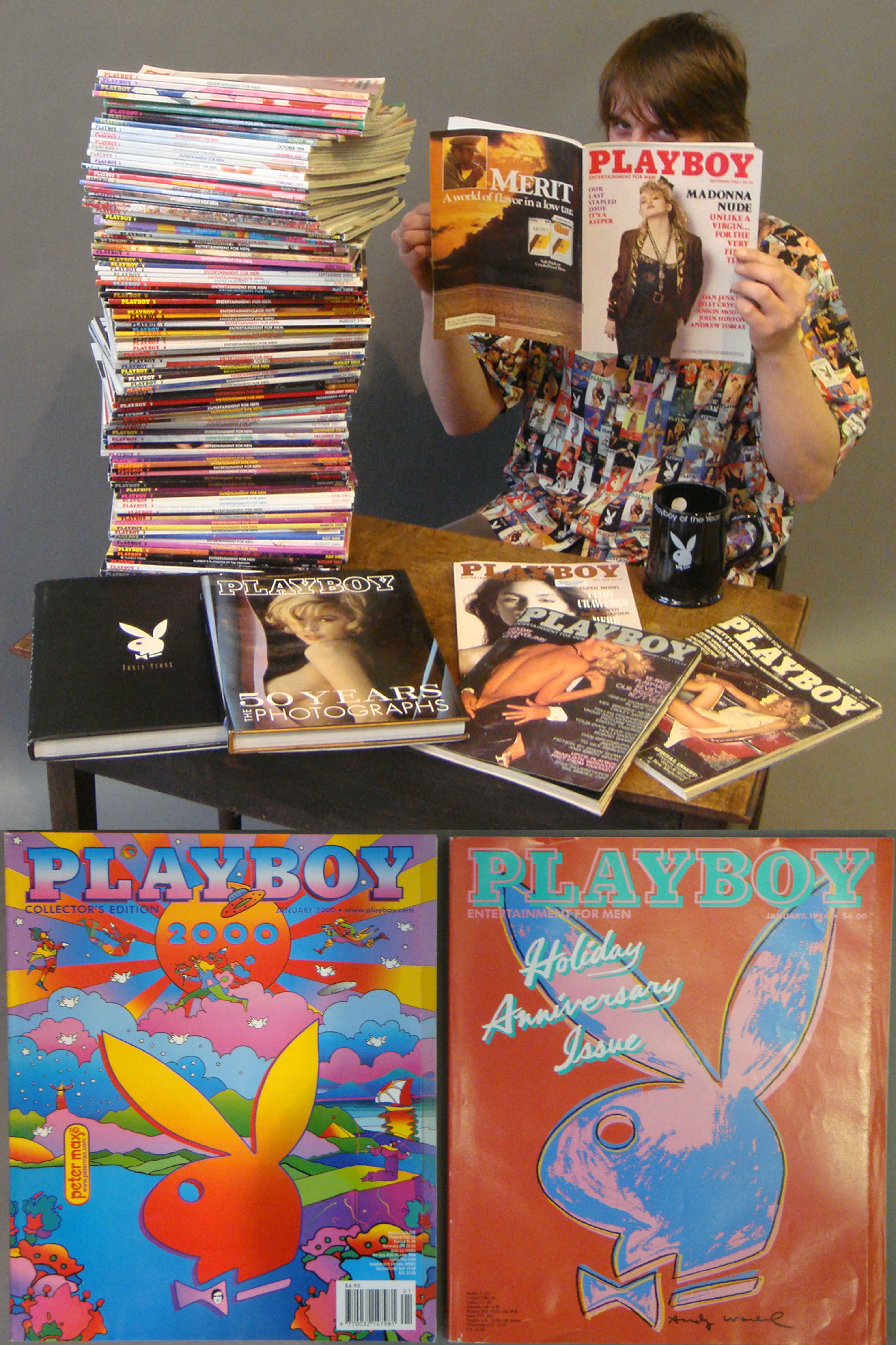 A collection of approximately 650 Playboy magazines from the 1960s up to 2011, to include the iconic