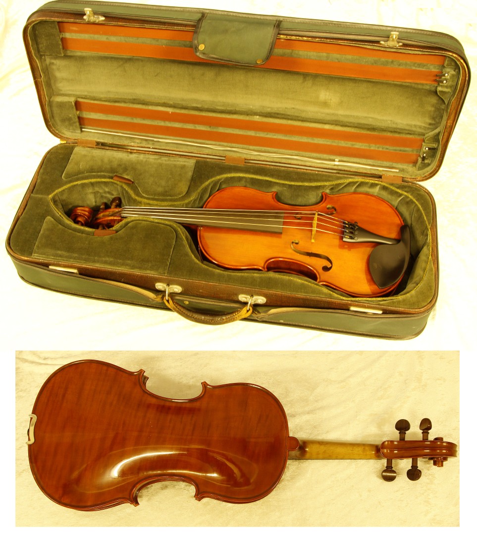 A good quality 20th century Chinese viola with single piece back, length of back 39cm, cased