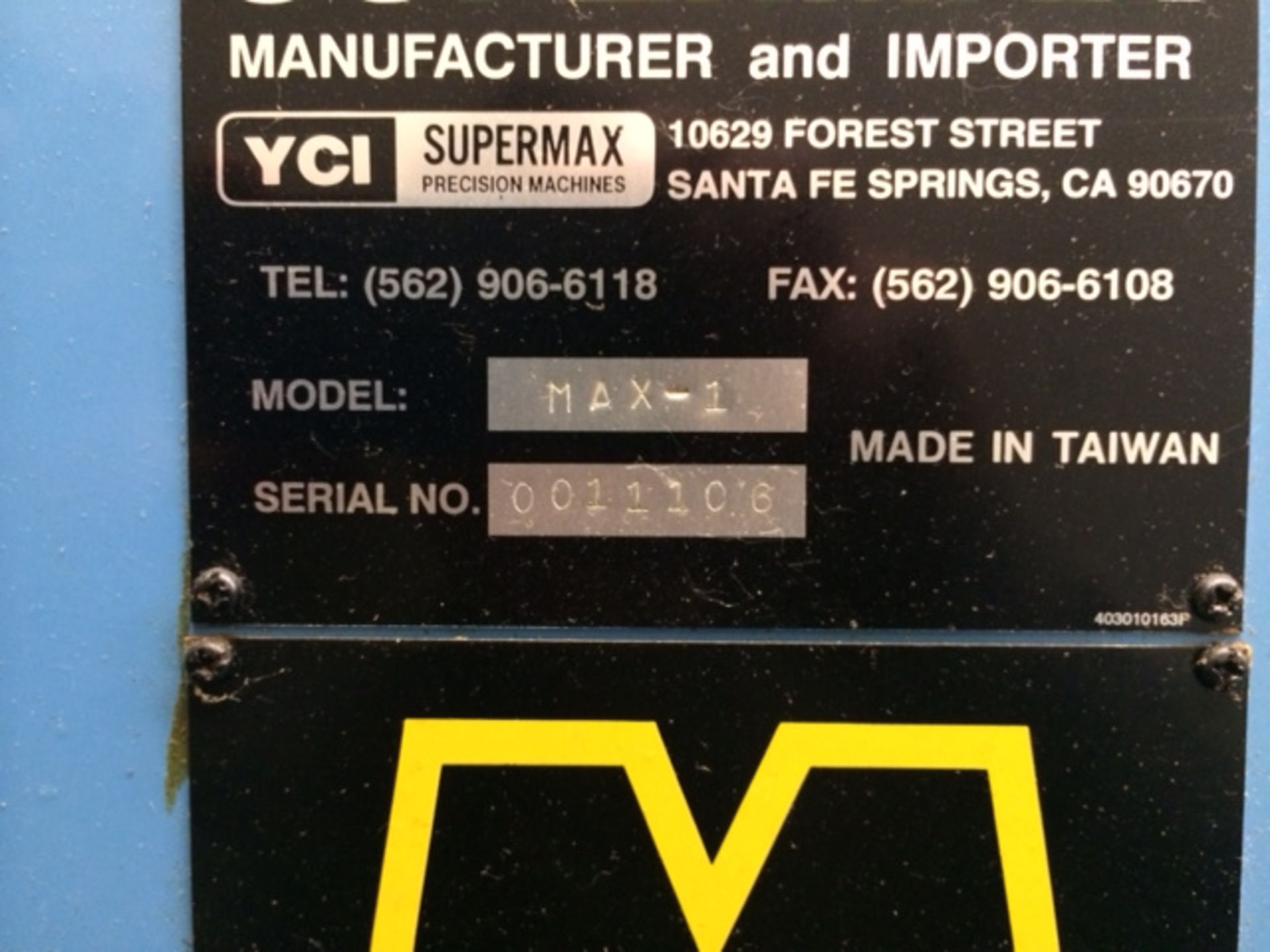 2000 Supermax Max-1(Zip Code Location: 60193) - Image 3 of 7