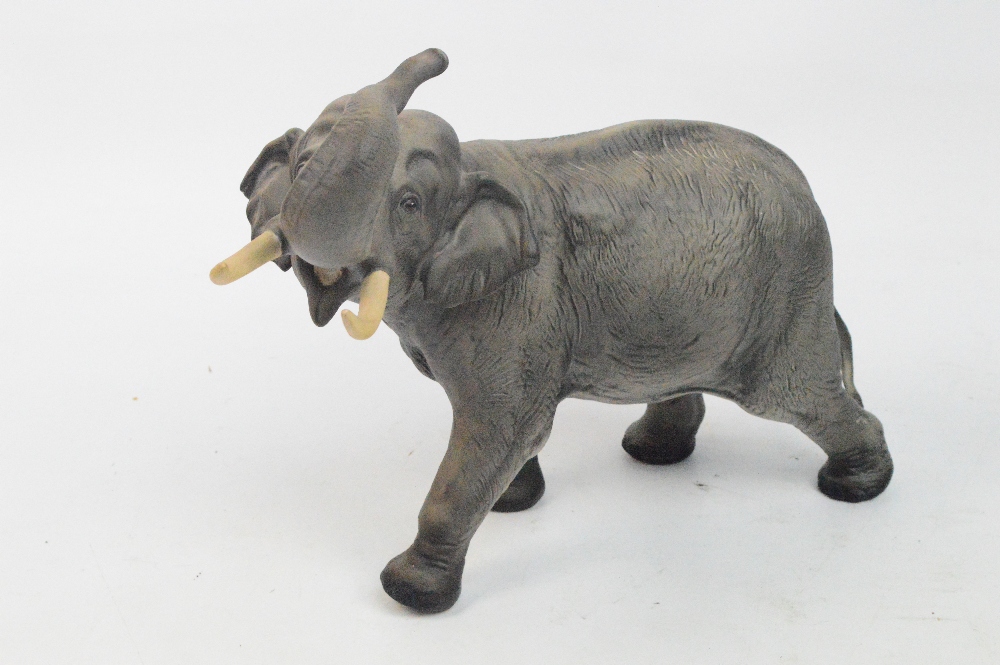 A large Beswick Connoisseur series matt grey Indian elephant; A1770, length 30cm.    CONDITION