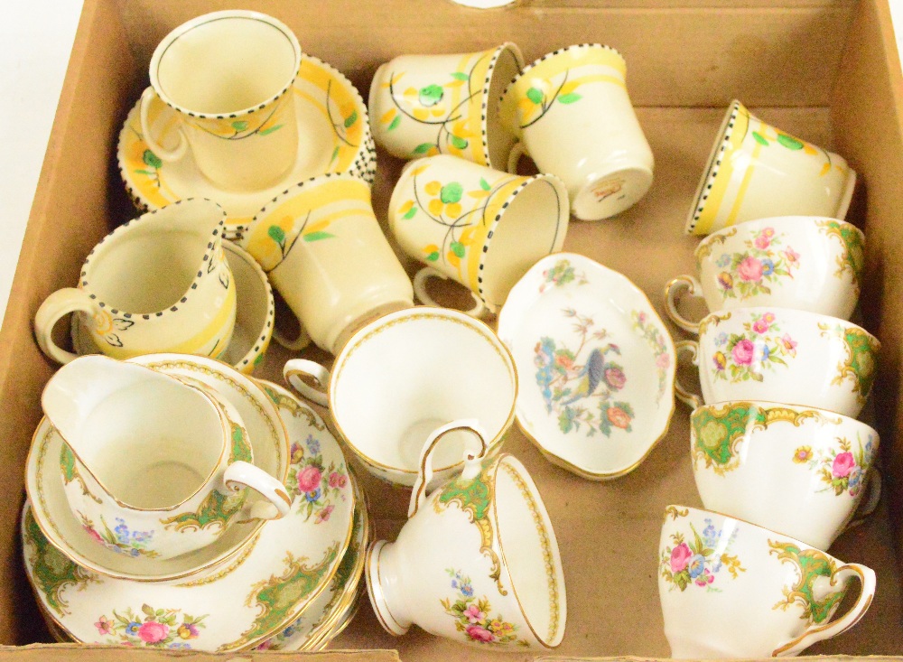 A 1930s Wood & Sons hand painted floral tea service and a Tuscan China "Windsor" tea service.