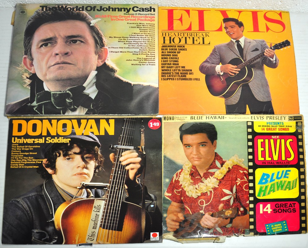A quantity of records to include Elivs Presley, Johnny Cash and Jason Donavan.