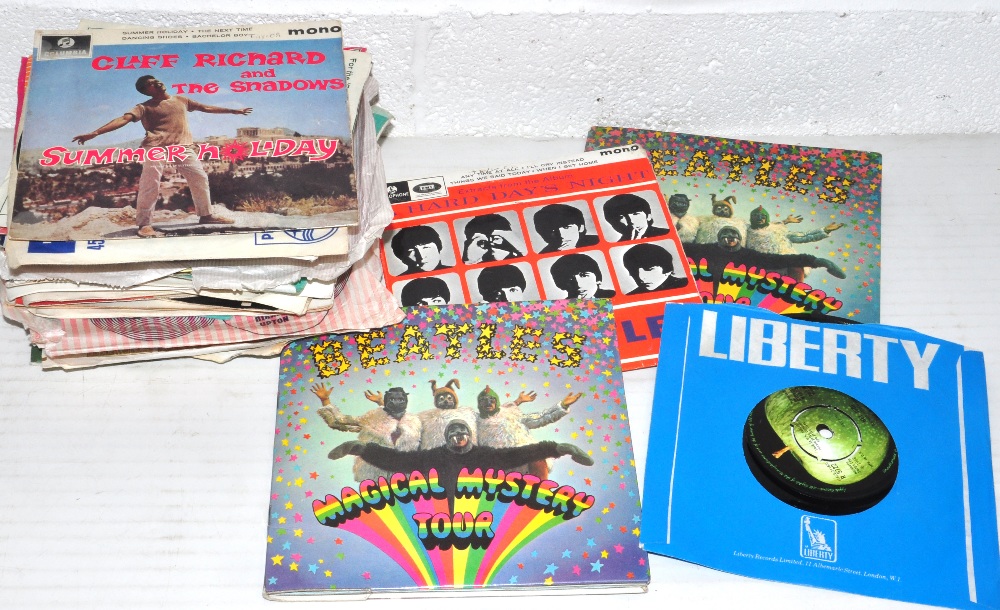 Small group of 7'' singles to include the Beatles "Magical Mystery Tour'', Elvis Presley etc.