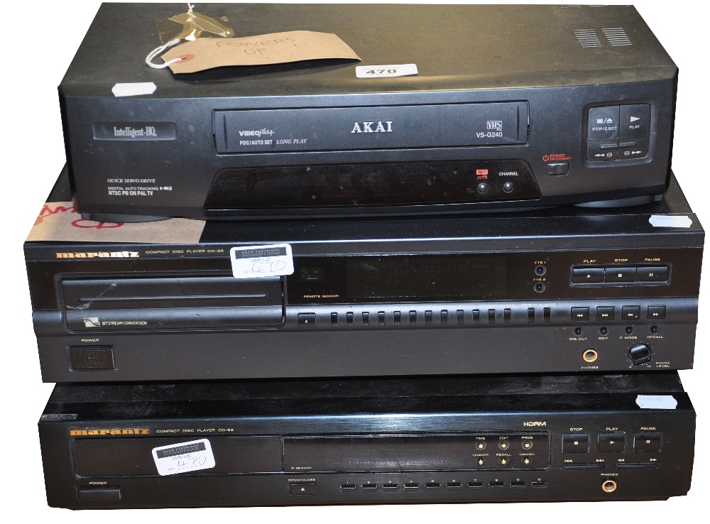 A Marantz CD player model 63, plus model 52 and an Akai video recorder (3).