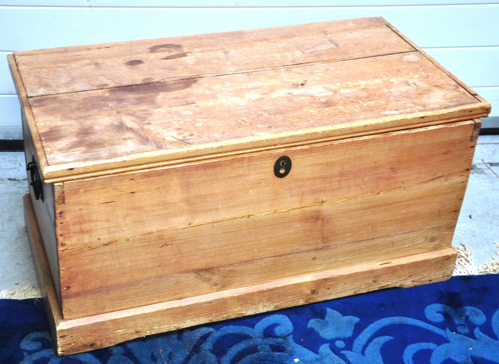 A Victorian pine blanket box.