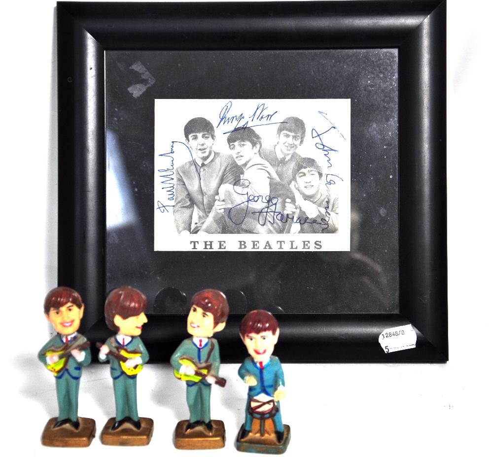 An official Beatles fan club promotional card bearing facsimile signatures of the band and four