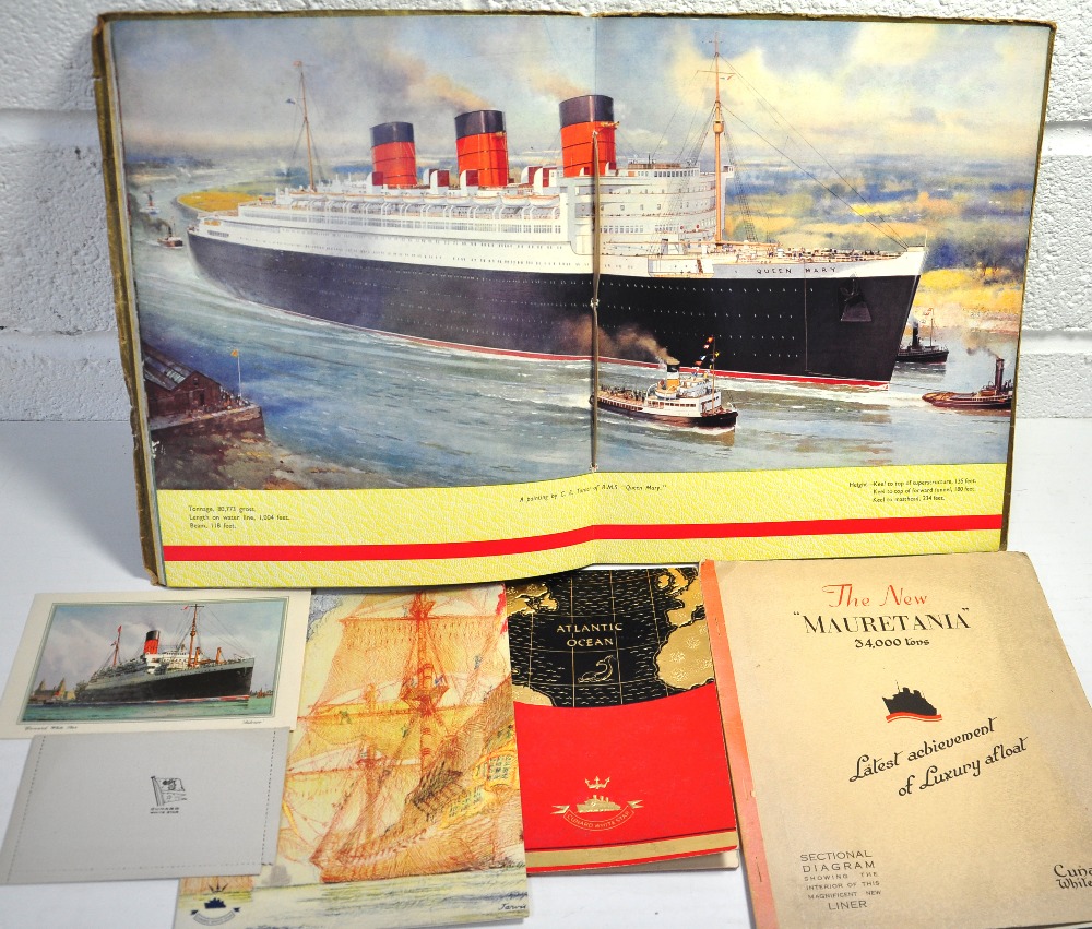 A book documenting the artwork inside Queen Mary 1934 also a book, "The White Star Line The New