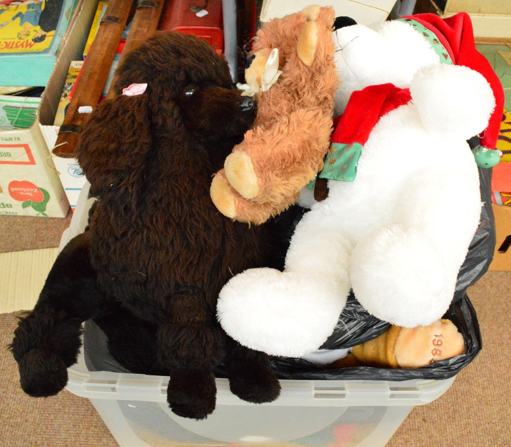 A collection of plush teddy bears and other animals.   CONDITION REPORT:  All are modern.