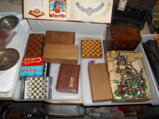 Assorted Games Boxes & Pieces to include chess.