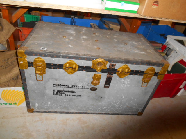 A Bullock Brand Travelling Trunk, stamped to front `Personal Effects, W. Northmore, Royal Air