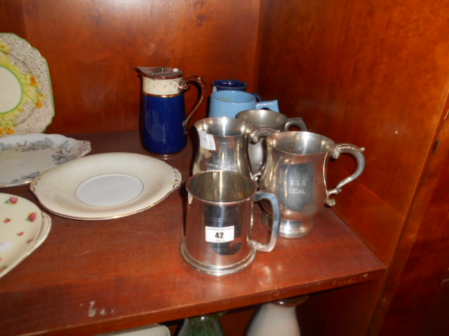 A Quantity of Silver-Plate, Pewter & Other Tankards.