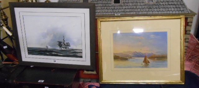 Two Watercolours, one by Brian Lancaster, the other a 20th Century Watercolour of Sail Boats in a