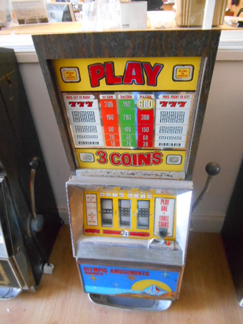 A Vintage One-Arm Bandit Slot Machine.