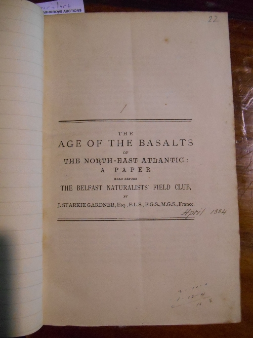 Twenty Two Geology Pamphlets in One Binding with Bookplate of William Swanston FGS: The Age of the