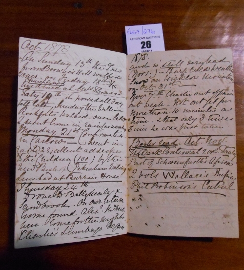 A Handwritten Daily Journal From Pollacton House, Carlow (also known as Pollardstown House). 1878-