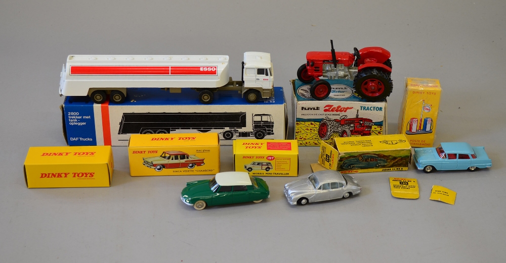 Selection of assorted die-casts: Lion Car No.62 DAF Truck; Zetor Tractor die-cast model; Nicky