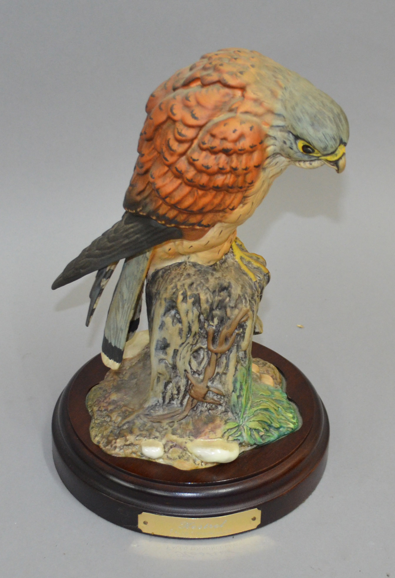 Royal Doulton `Kestrel`, LE 553/2500, DA 205, on wooden base. Height excluding base 24cm.