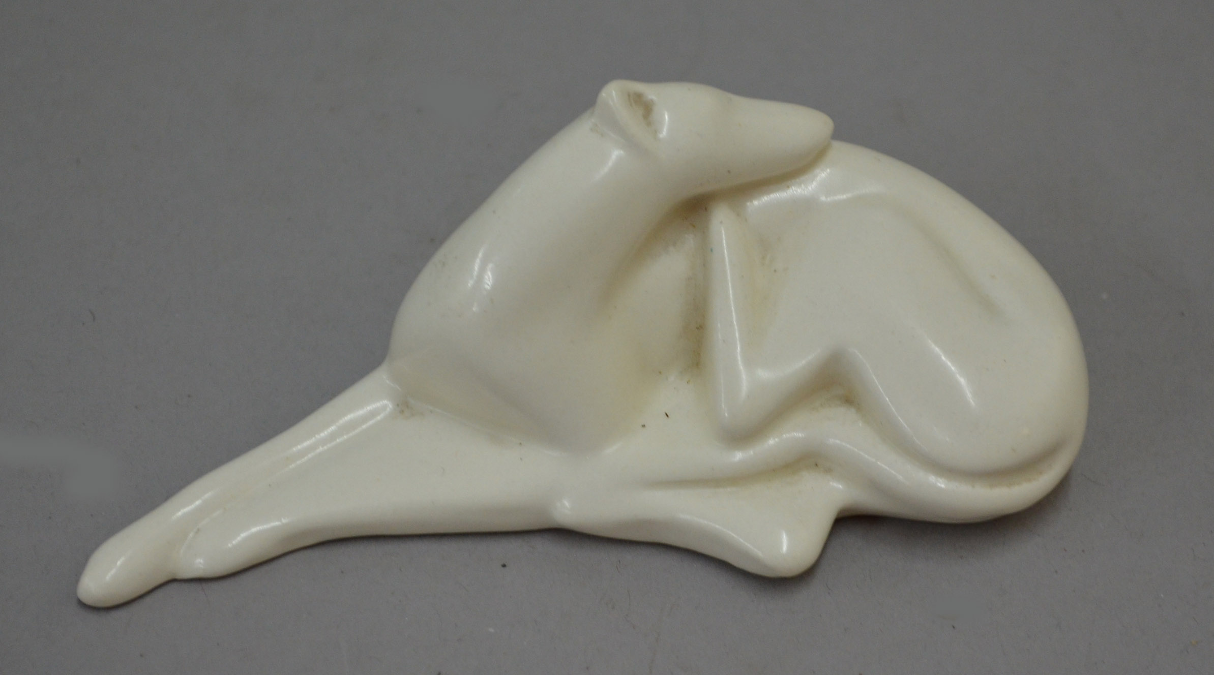 Spode Velamour greyhound, length 12cm.