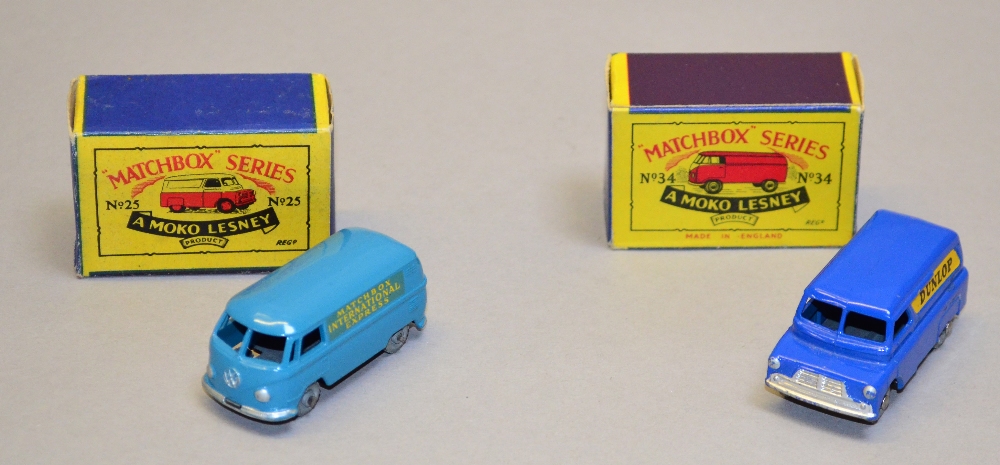 Two Moko Lesney Matchbox 1-75 series commercial models: 34 Volkswagen 'Matchbox International