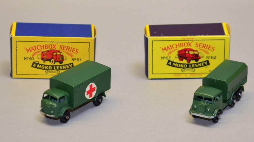 Two Moko Lesney Matchbox 1-75 series military models: 62 General Service Truck (VG in VG box); 63