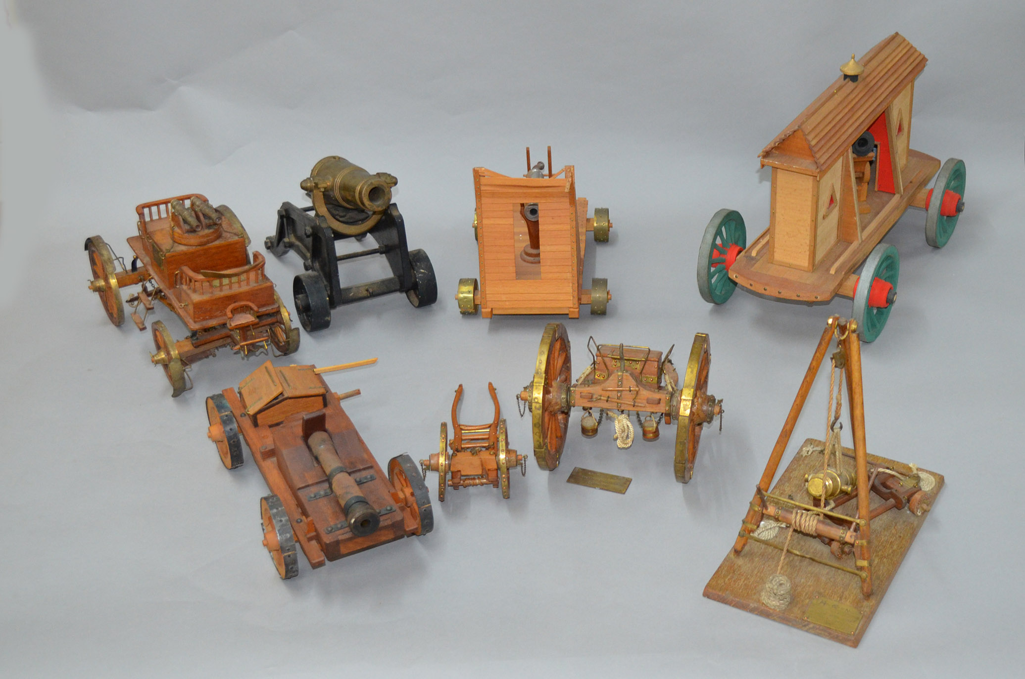 `The Johnson Collection` - Eight scratch built model cannons and other assorted siege weaponry.