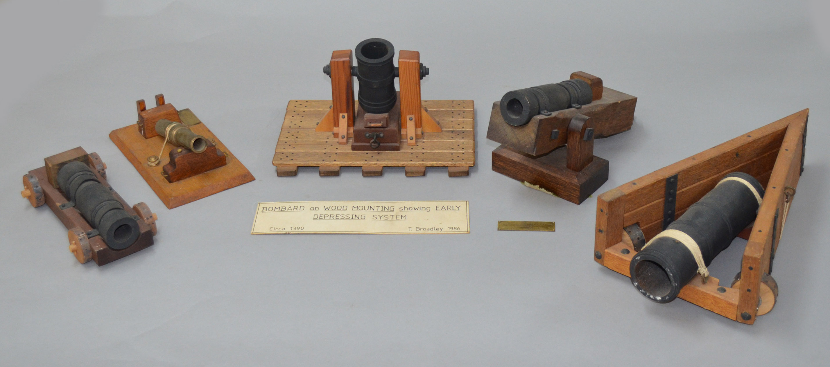 `The Johnson Collection` - Five scratch built model cannons, bombards and mortars, including early