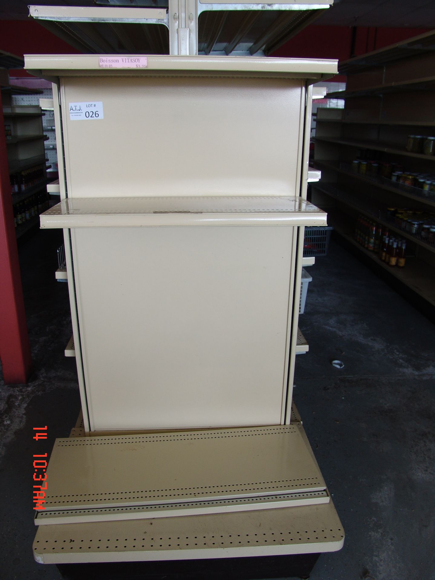 Beige Metal Retail Gondola Display Shelving single sided 31lx14wx61h