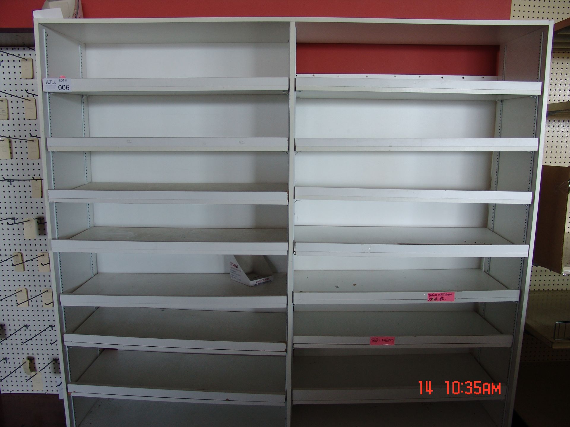 White shelving 2 sections Pressed Wood 74x16x72