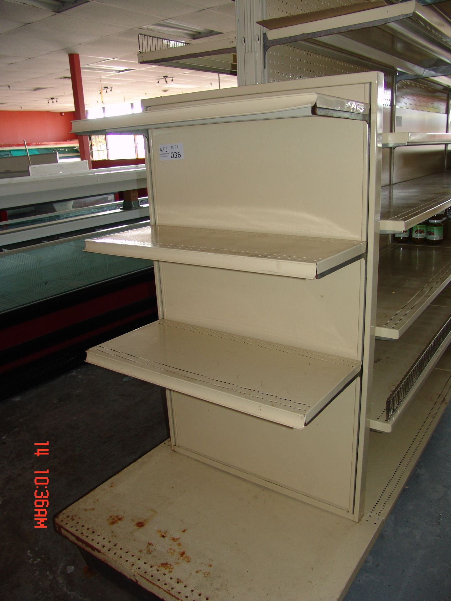 Beige Metal Retail Gondola Display Shelving single sided 31lx14wx61h