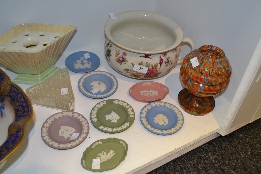 Ceramics and Glass - Wedgwood Jasperware Royal commemorative trinket dishes; a Sylvac vase; ;  a