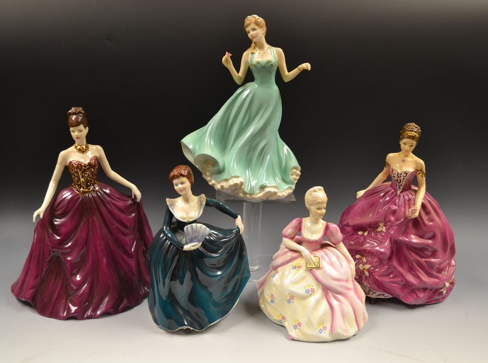 A Coalport figure Christine, figure of the year 2005, CW727; others, Joy, Christine, True Love, Emma