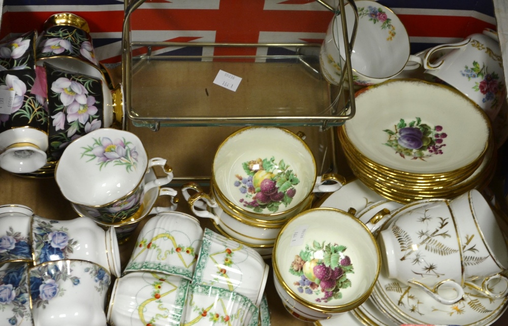 Teaware - a set of six Royal Albert Provincial Flowers pattern teacups and saucers; a set of six