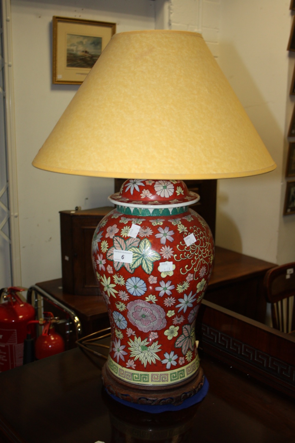 A contemporary oriental style table lamp