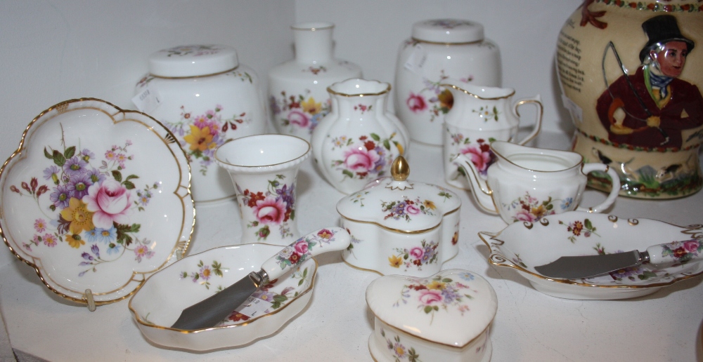 Royal Crown Derby-Derby Posies- a pair of ginger jars and covers; bottle vase; preserve dish and