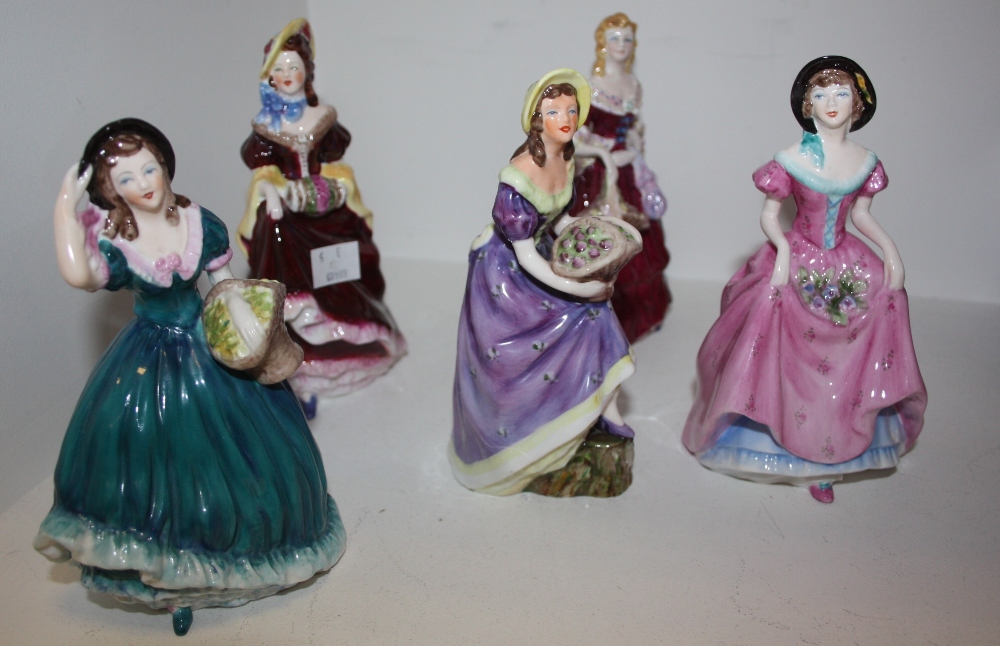 Five Coalport figures, Penelope; Judith Ann, Breeze, Rosalinda. Jennifer Jane (5)