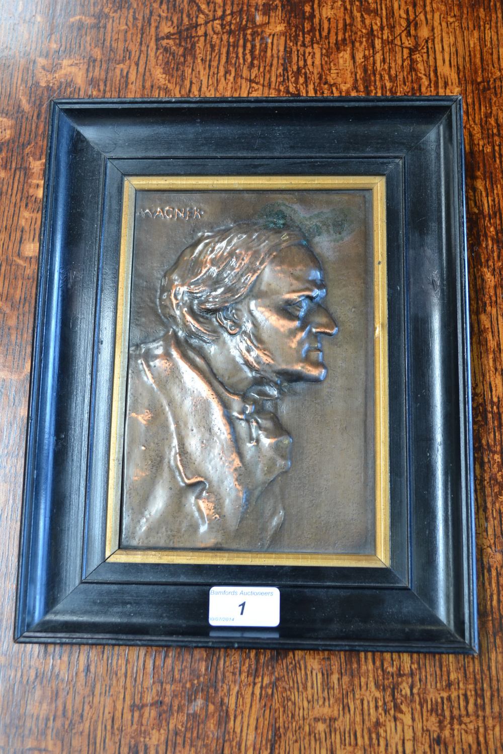 A bronzed wall plaque, Wagner
