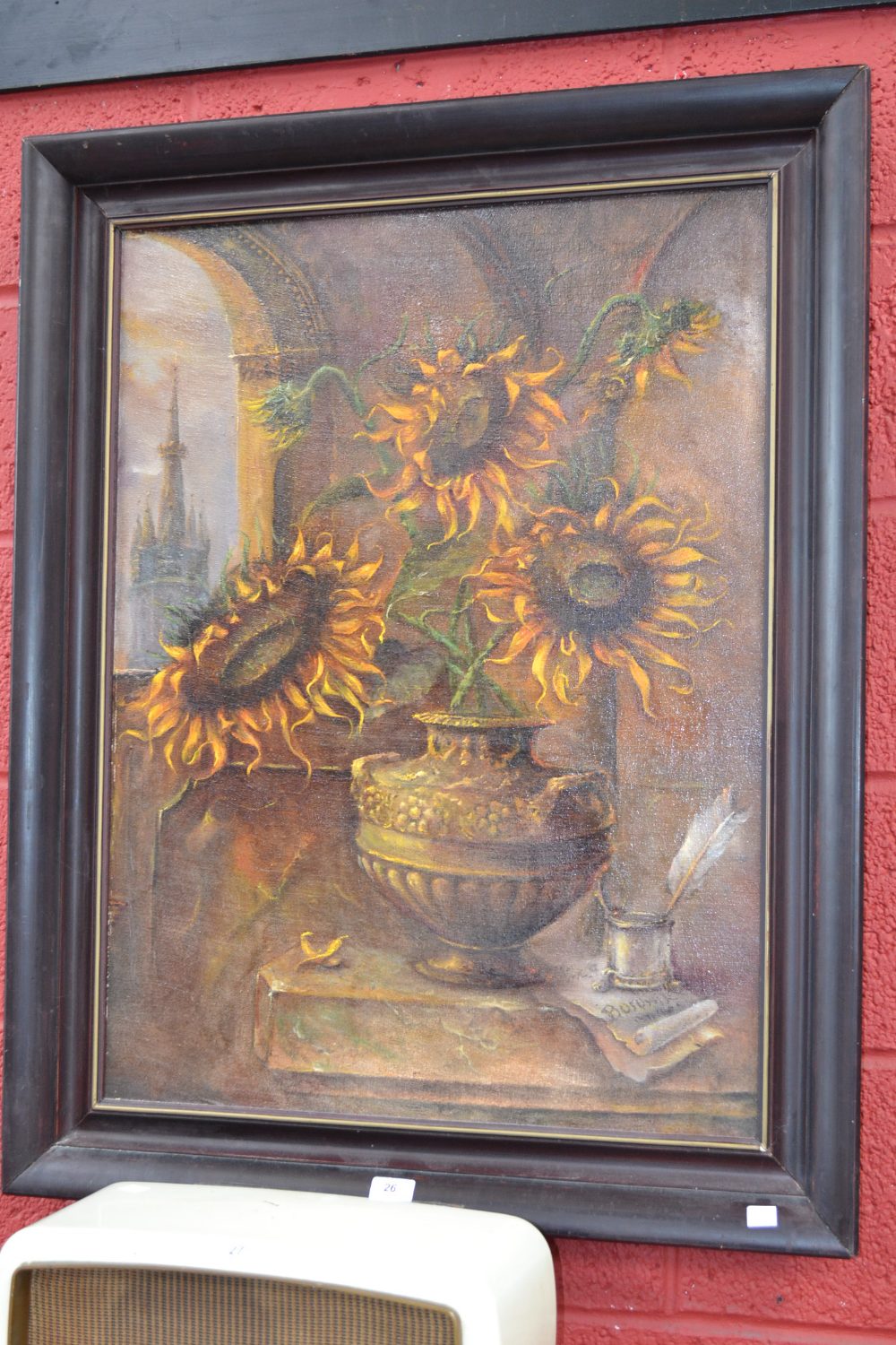 B.F. Borowik (Polish)
The Sunflowers
Oil on canvas
Signed, titled to verso
Dated 1989, framed