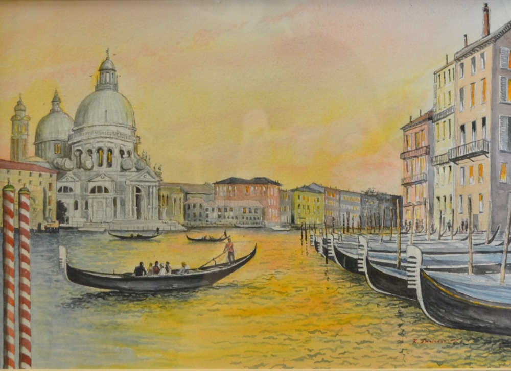 R. Jackson (20th century) 
Venice Scene, Grand Canal
watercolour, signed, 36 x 26cm