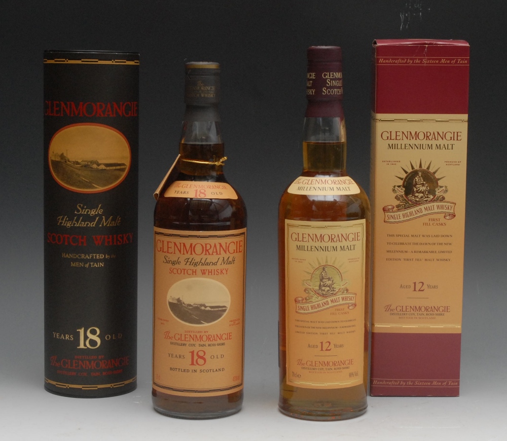 Glenmorangie Single Highland 18 year old Malt Scotch Whisky, 75cl. 43% vol., labels and seal good,