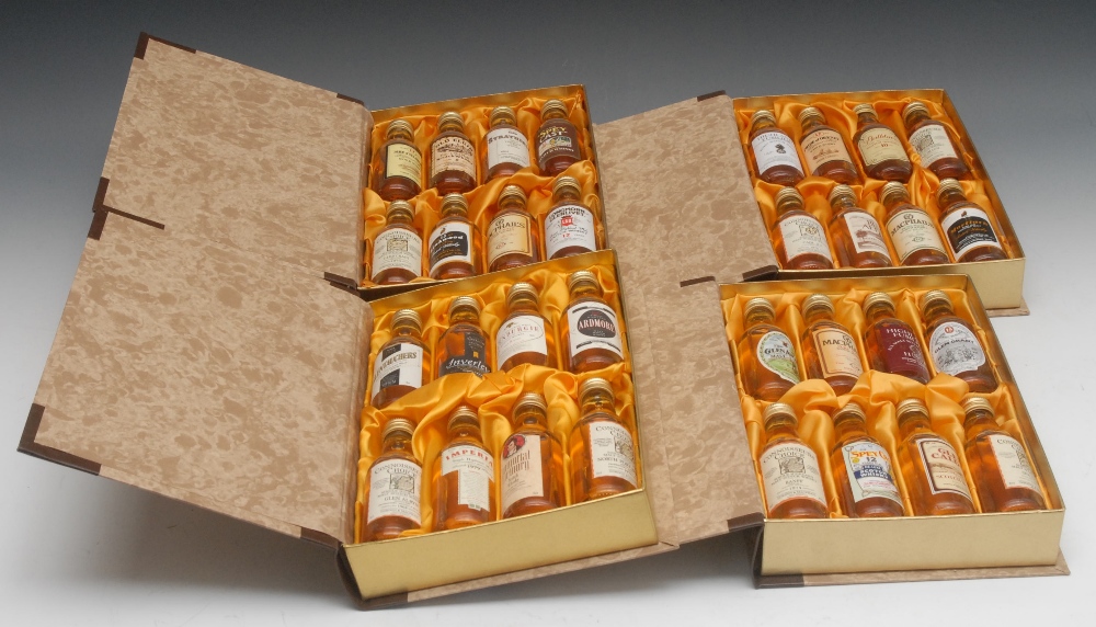 Gordon & MacPhail Scotland's Whiskies Volumes 1,2,4 and 5 book shaped boxes each containing eight